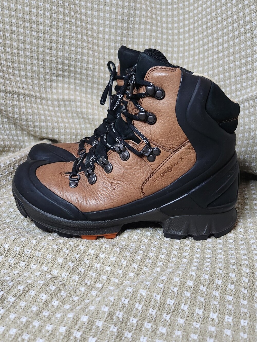 ECCO Biom Natural Motion Leather Lace-Up Hiking Boots Brown/Black US 6.5 New